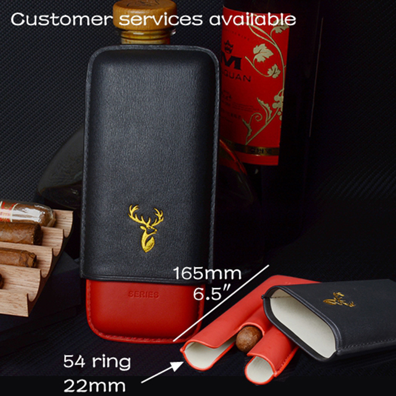 Vape Ring - 54 Ring Leather Cigar Case Black