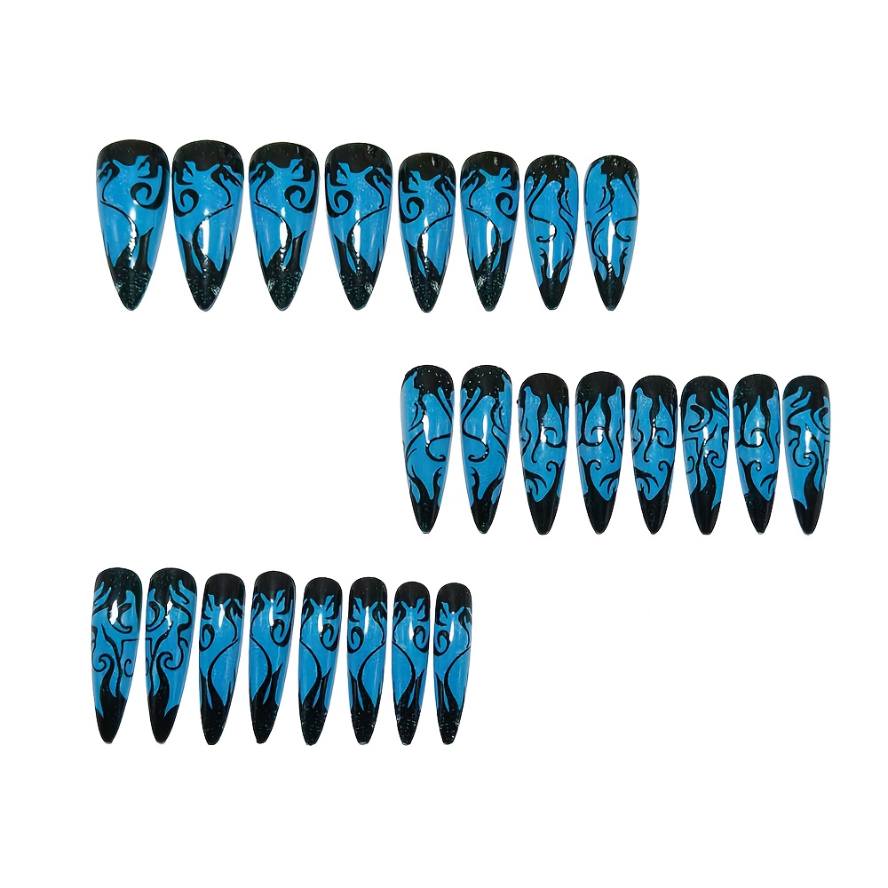 Drip Tip Resin - Long Pointed Press On Nails with
