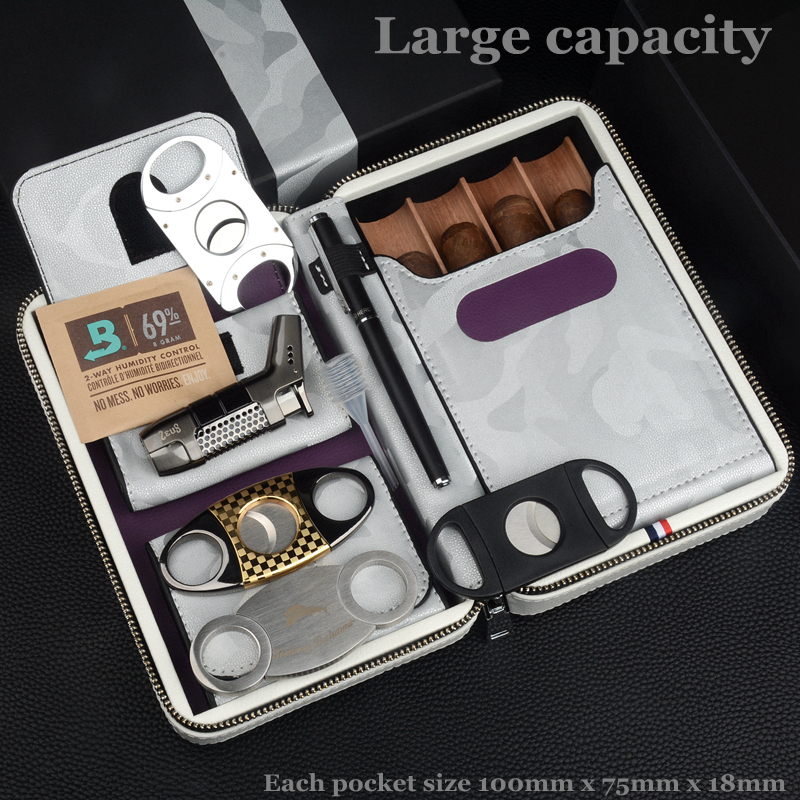 Travel Cigar Case Leather Ciga - Vape Ring ulasan dan harga
