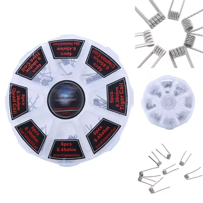 48Pcs/Set Pre Built Coils RTA  - Clapton Wire Pre Built ulasan dan harga