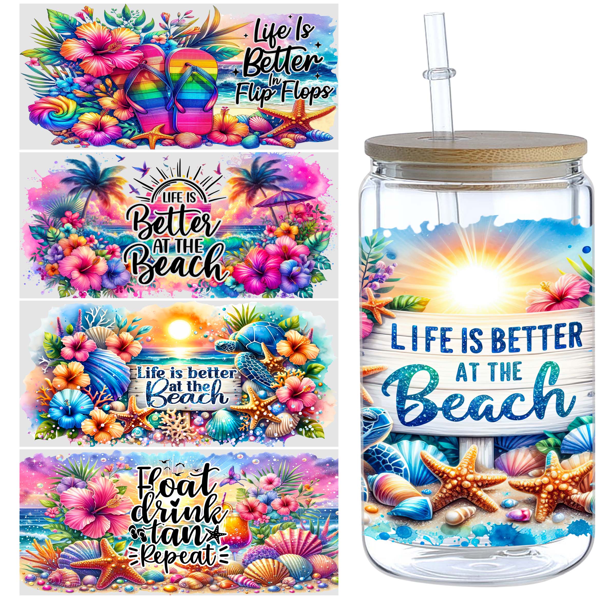 5 Sheets Seaside Beach for 16o - Rdta Tank Glass ulasan dan harga