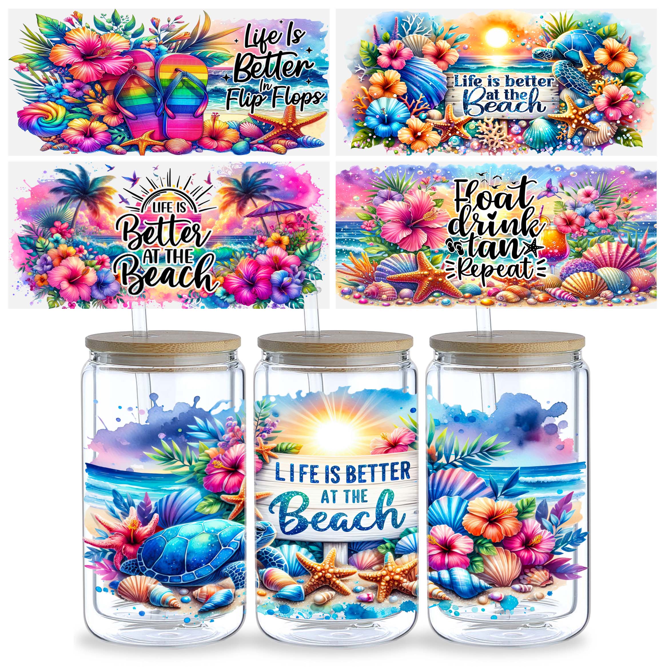 5 Sheets Seaside Beach for 16o - Rdta Tank Glass ulasan dan harga