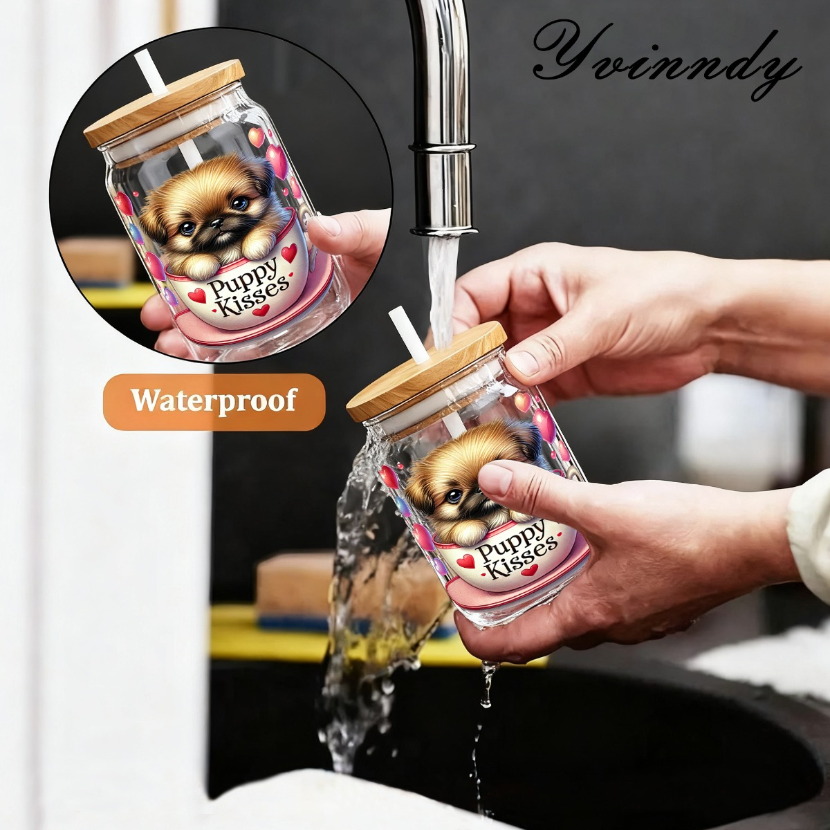 5Pcs/Set Valentines Puppy 16OZ - Rdta Tank Glass ulasan dan harga