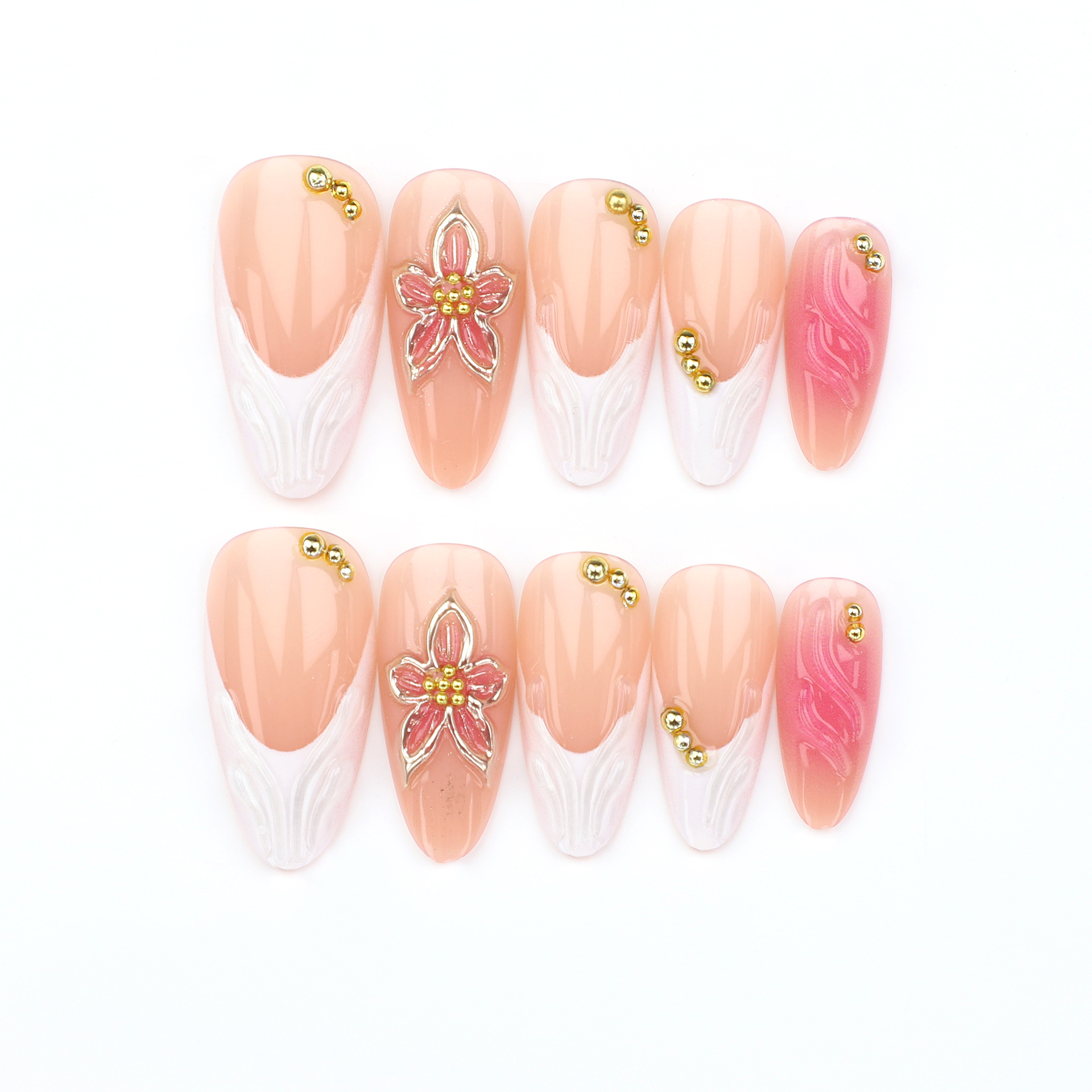 24pcs Simple White French Nude - Drip Tip Resin ulasan dan harga